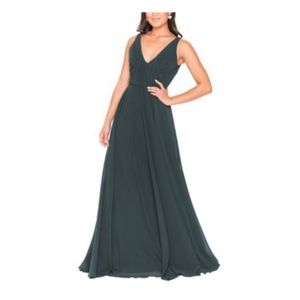 Brideside viola hunter green bridesmaid dress